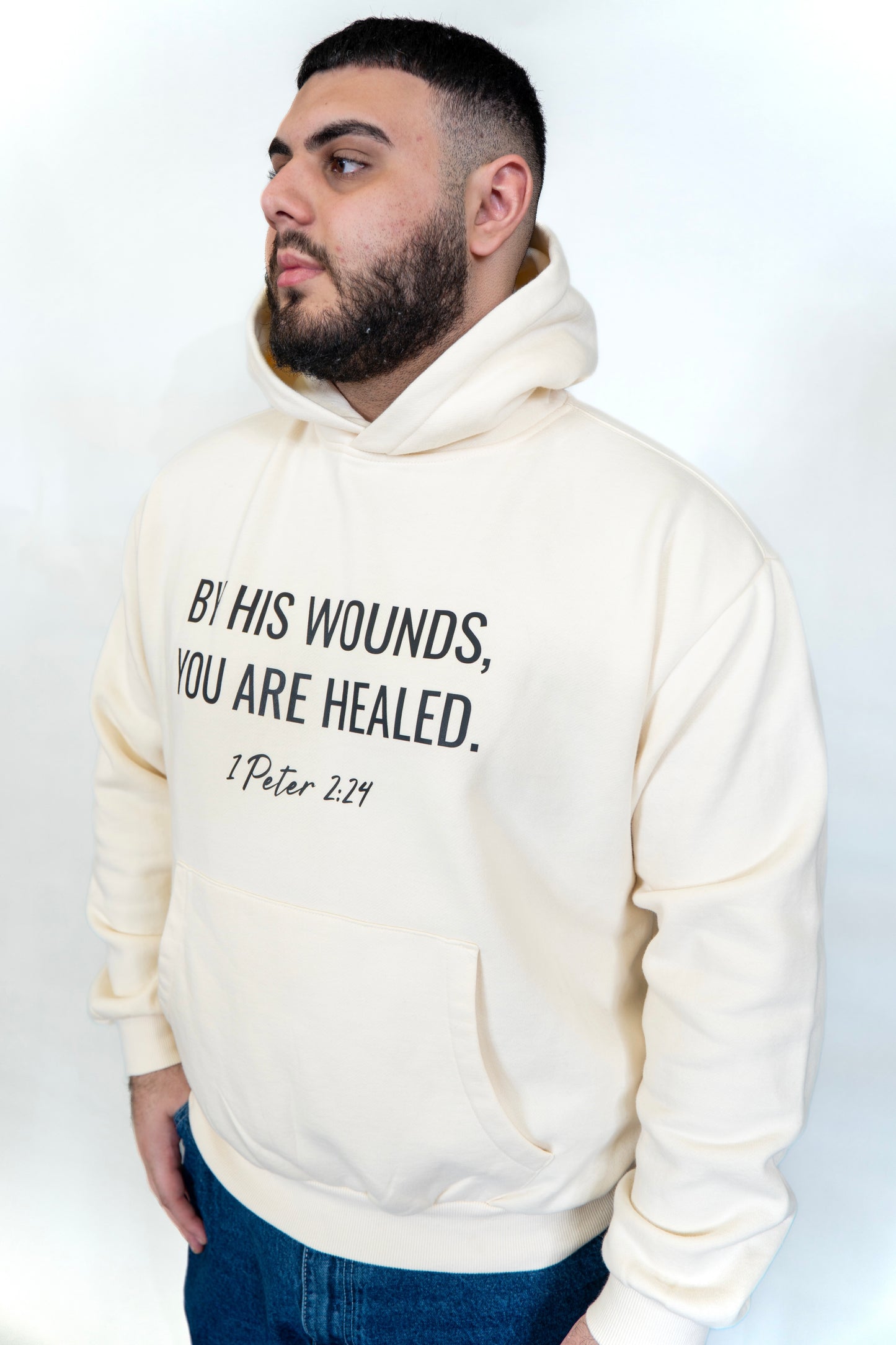 1 Peter 2:24 Hood (Men's Fit)